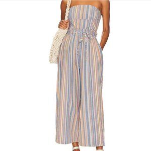 Free people Roaming Shores One Piece Copped sleeveless jumpsuit Womens Size M